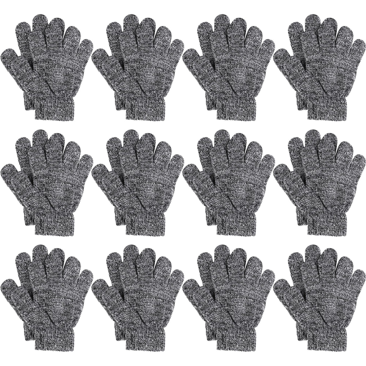 Glooarm 12 Pairs Kids Gloves Winter Toddler Full Finger Knit Gloves Bulk
