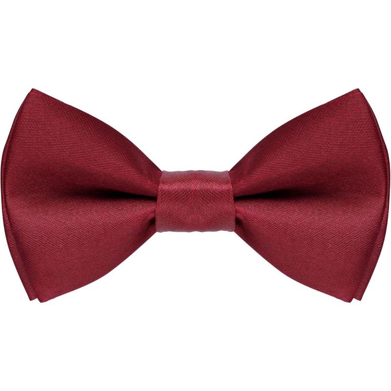 Kids' Black Bow Pre-tied Polyester Satin Bowtie - Double-Layer Unisex Neckwear with Adjustable Strap for Boys, Weddings, Christmas, Birthday, Sports, Graphic Casual Daily Use
