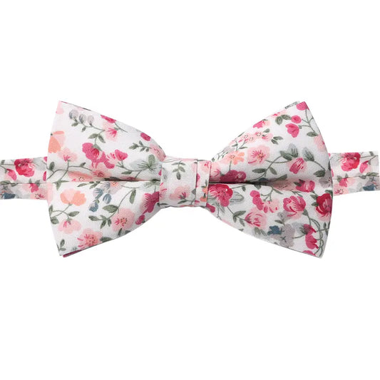 OIDEA Men's Cotton Pre-Tied Adjustable Floral Leaf Pattern Bow Tie (4.72"x2.56") - Breathable, Soft Formal Necktie for Weddings, Dads, 4.72" X 2.56"