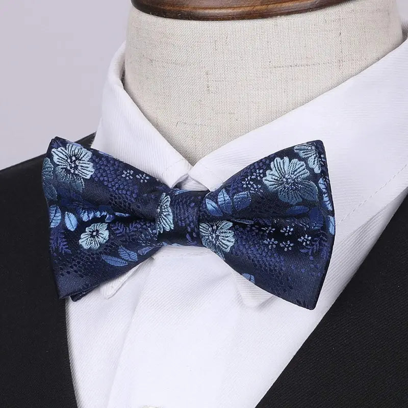 Toddler Boys Bow Tie Pre Tied Adjustable Clip-On Paisley, Blue Fun Patterned Bowties for Kids Wedding & Party