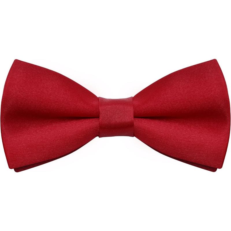 Kids' Black Bow Pre-tied Polyester Satin Bowtie - Double-Layer Unisex Neckwear with Adjustable Strap for Boys, Weddings, Christmas, Birthday, Sports, Graphic Casual Daily Use