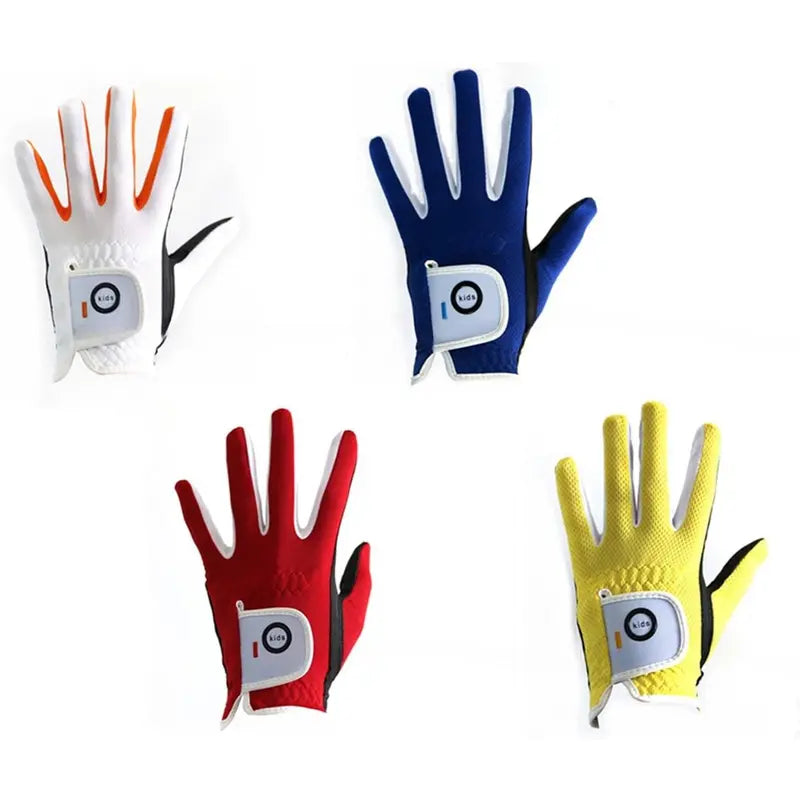 Kids' Unisex Patterned Dura-Feel Golf Gloves 2-Pack - 100% Faux Leather Palm, Lightweight Quick-Drying Microfiber, All-Weather Grip, All-Seasons Flexible Moisture-Wicking, Left/Right Hand Options, S-XL for 4-11 Yrs/5-6 Yrs Young Golfers, Imported Gift